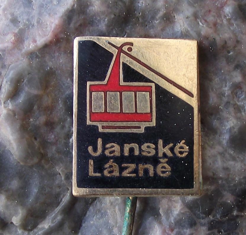 Antique Czech Janske Lazne Spa Resort Mountain Cable Car Cabin Pin Badge - Badgecrazy