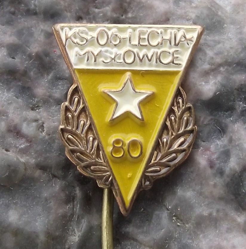 1986 Lechia 06 Myslowice Polish Football Club 80th Anniversary Pin Badge - Badgecrazy