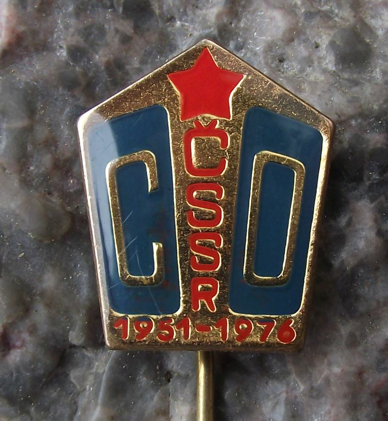 1976 Civil Defense Defence Svazarm Czech Military 25th Anniversary Pin Badge - Badgecrazy