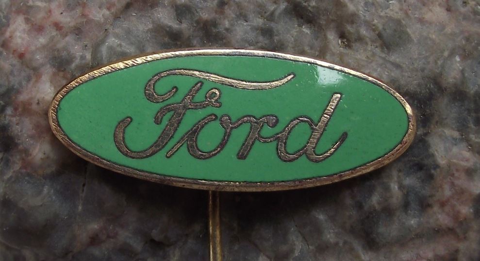 Antique Ford Motor Company Classic Car & Truck Maker Script Logo Pin Badge - Badgecrazy