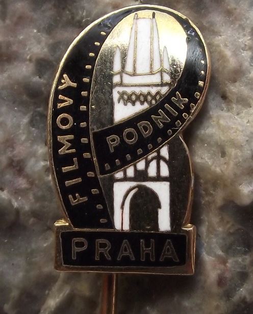 Antique Prague Czech Cinematic Film Company Movie Film Reels Pin Badge - Badgecrazy