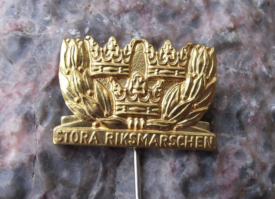 Vintage Stora Riksmarschen Sweden Sports Walking Competition Pin Badge - Badgecrazy