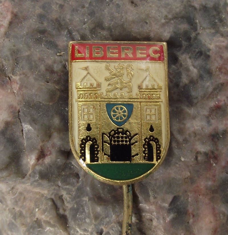 Liberec Czech City Heraldic Crest Tourist Souvenier Coat of Arms Pin Badge - Badgecrazy