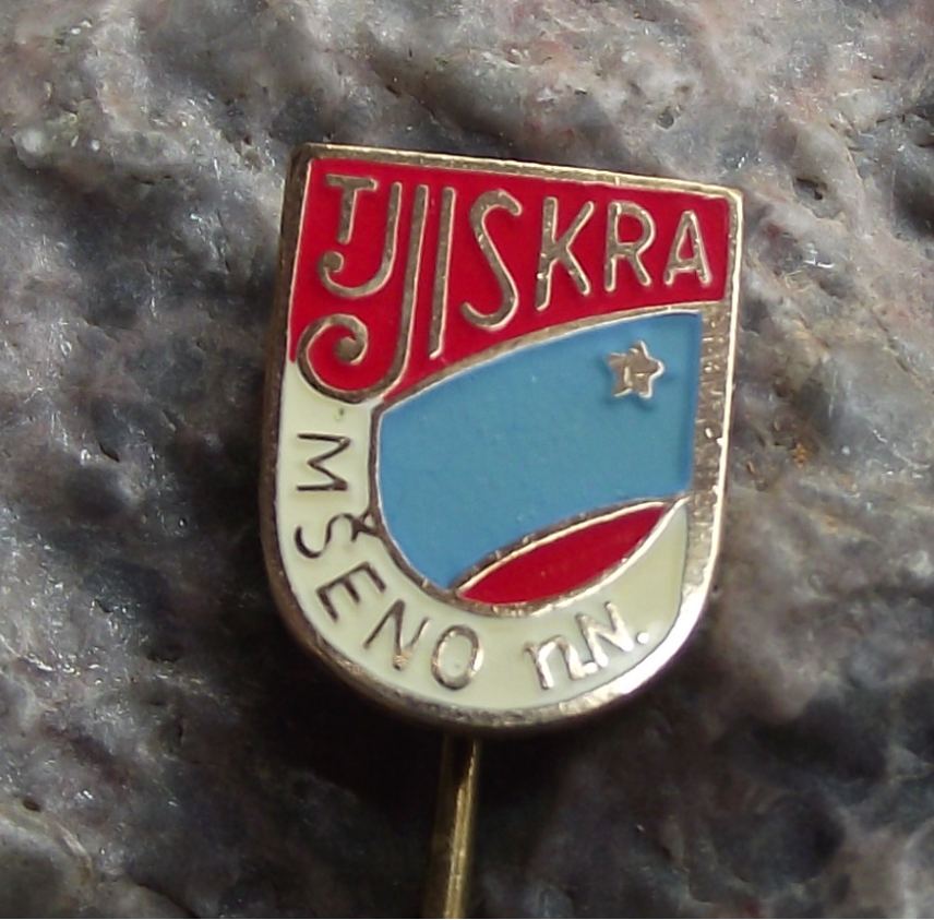 Antique 1950s TJ Jiskra Mseno nad Nisou Czech Soccer Football Club Pin Badge - Badgecrazy