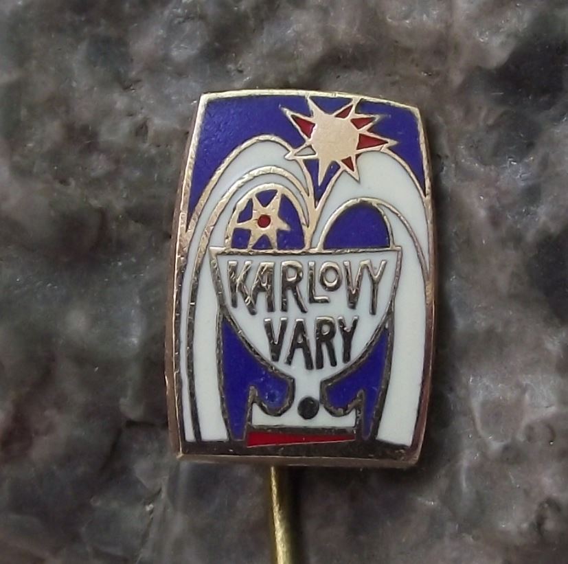 Karlovy Vary Karslbad Carlsbad Czech Spa City Healing Spring Fountain Pin Badge - Badgecrazy