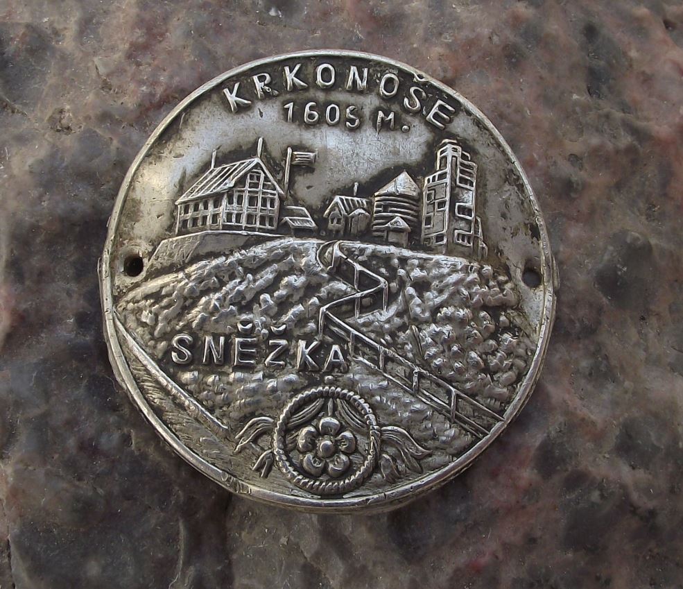 Mt Snezka Mount Krkonose Mountains 1605m Walking Lodge Stick Shield Stocknagel - Badgecrazy