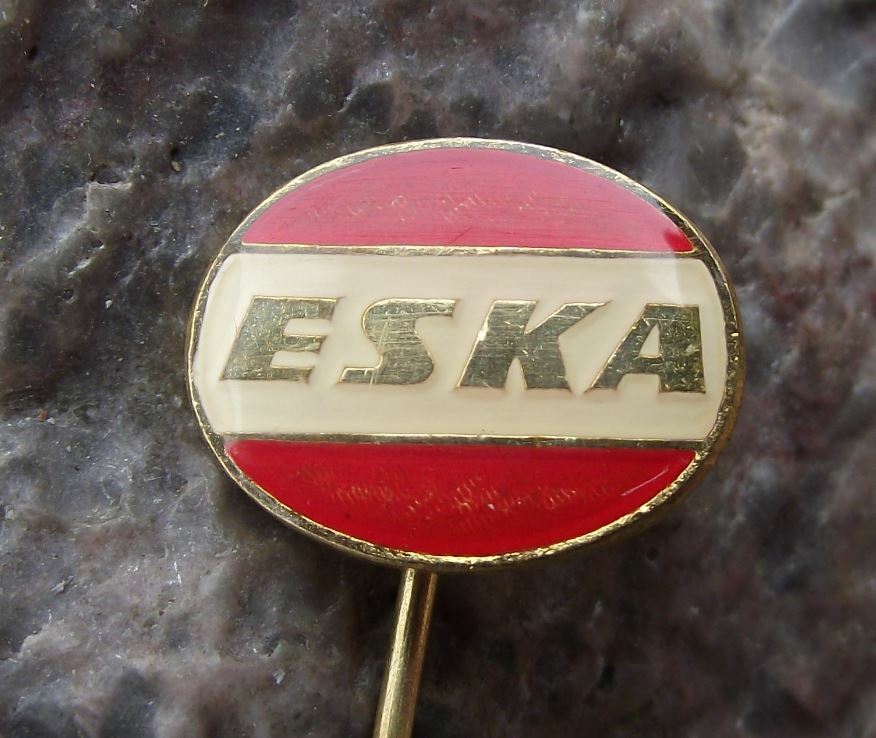 Vintage ESKA Bicycle Motorbike Factory Tri Colour Logo Cycle Bike Firm Pin Badge - Badgecrazy