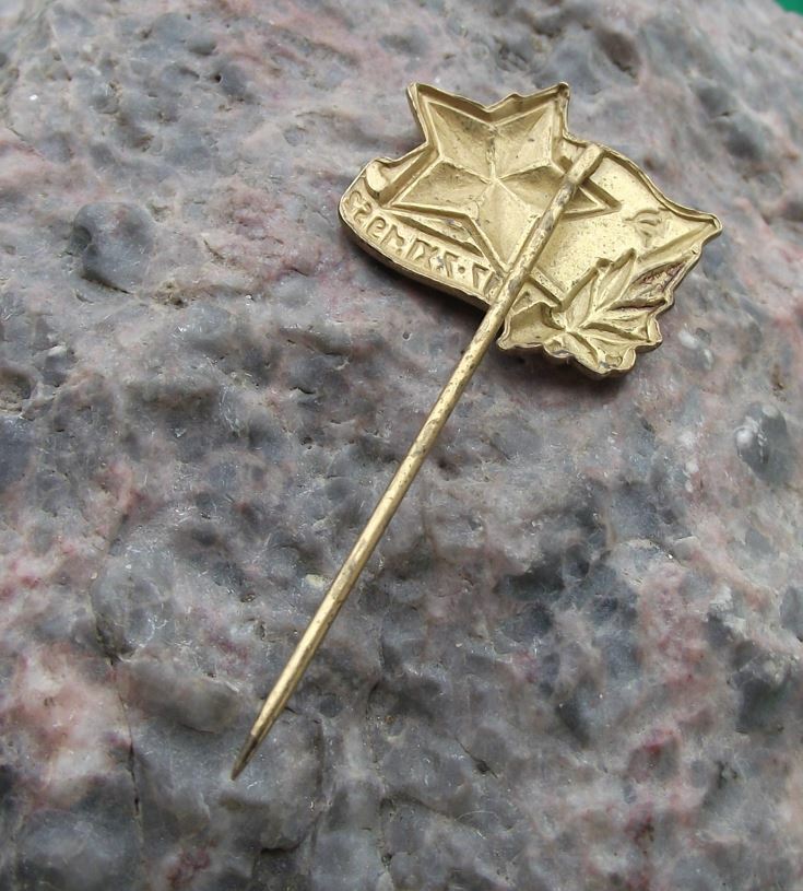 1957 Russian Communist October Revolution 40th Anniversary Flag Star Pin Badge - Badgecrazy