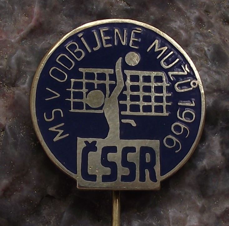 1966 World Mens Volleyball Championships CSSR Czechoslovakia Souvenier Pin Badge - Badgecrazy