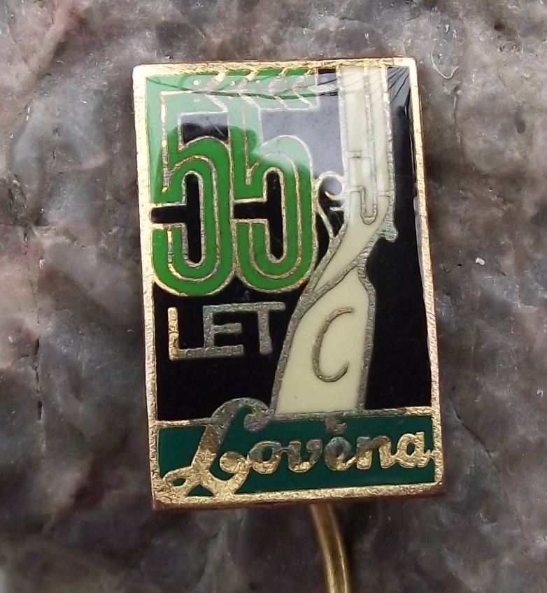 1975 Lovena Czech Double Barrelled Shotgun Gun Weapons Rifle Maker Pin Badge - Badgecrazy