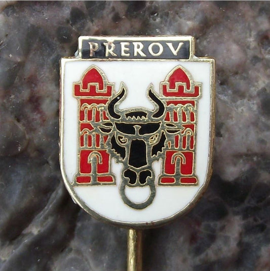 Vintage Prerov Czechoslovakia Coat of Arms Heraldic Crest Souvenier Pin Badge - Badgecrazy