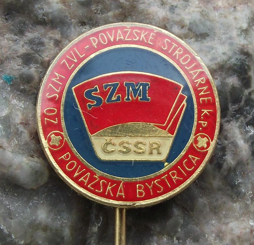 Povazska Bystrice Engineering SSM SZM Czechoslovakia Communist Youth Pin Badge - Badgecrazy