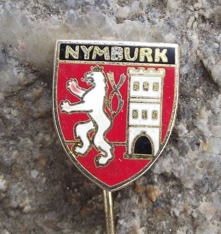 Antique Nymburk Czech City Two Tailed White Lion Coat of Arms Heraldic Pin Badge - Badgecrazy
