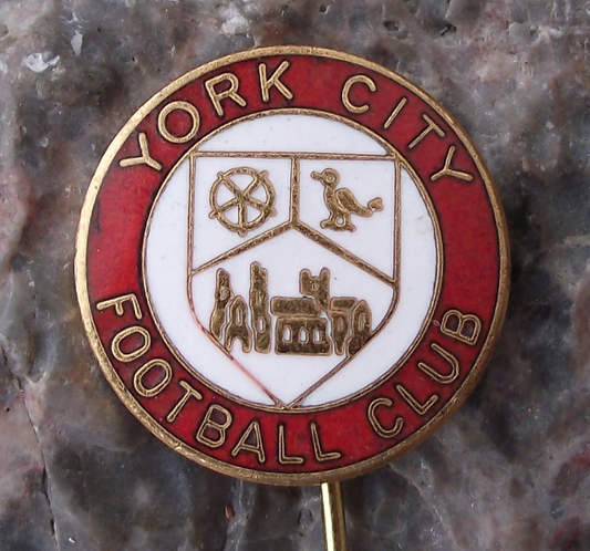 Vintage York City Football Club English YCFC Logo Motif Crest Pin Badge