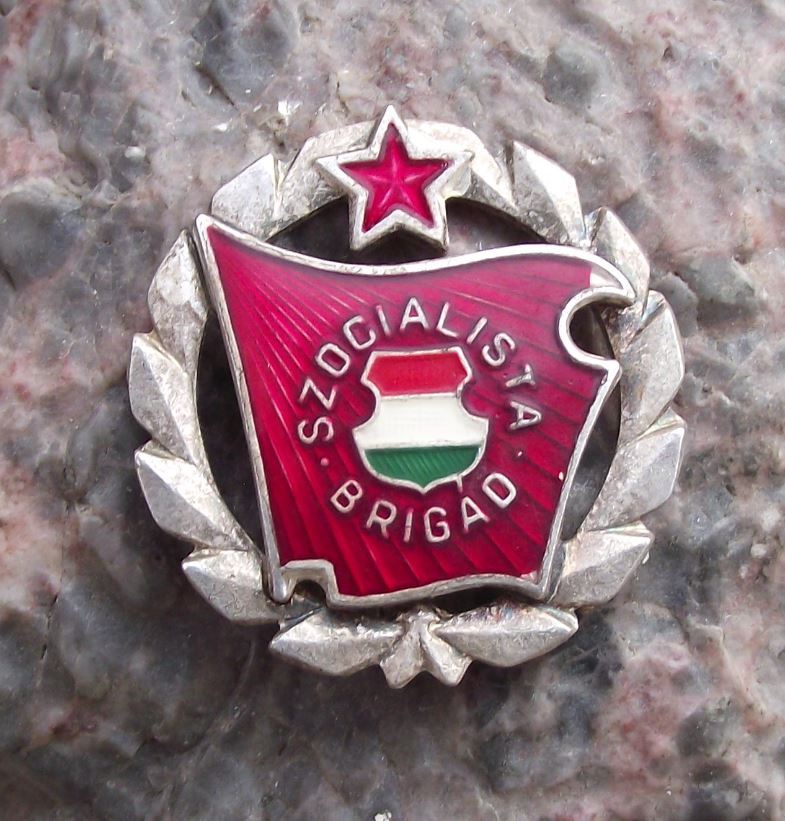 Antique Magyar Szocialista Brigad Hungarian Socialist Brigade Members Pin Badge - Badgecrazy