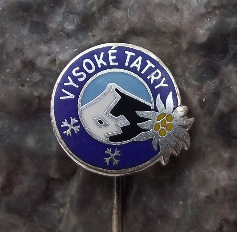 Vintage Vysoke Tatry High Tatra Mountain Edelweiss Czech National Park Pin Badge