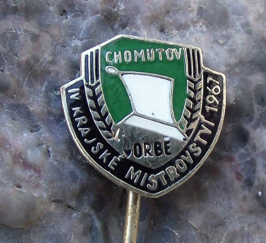 1967 National Czech 4th Agricultural Ploughing Competition Chomutov Pin Badge - Badgecrazy