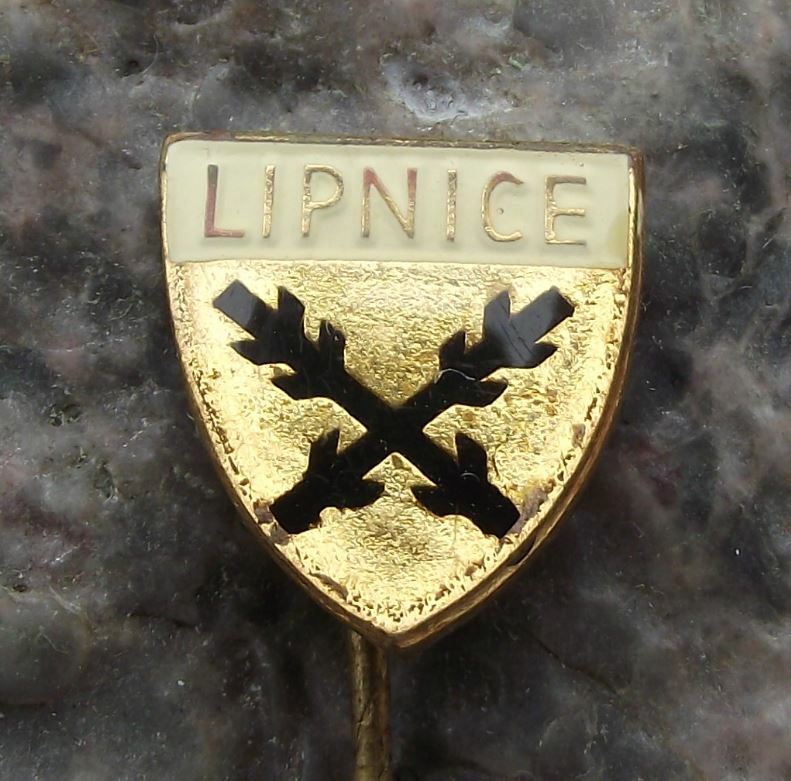 Antique Lipnice Czech City Coat of Arms Deer Antlers Heraldic Crest Pin Badge - Badgecrazy