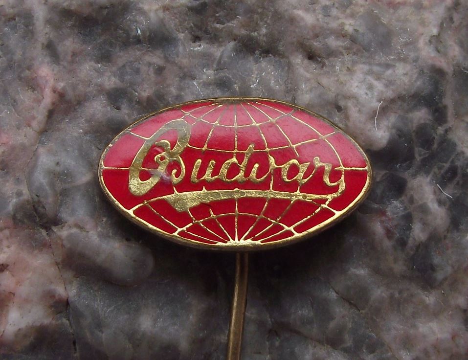 Antique Budvar Czech Budweiser Brewery Pivovar Lager Beer Pin Badge Red - Badgecrazy