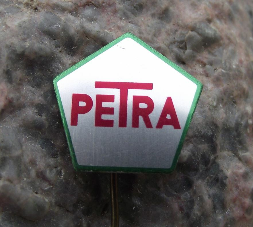 Antique Petra Company Firm Logo Motif Czech Fore Name Pin Badge - Badgecrazy