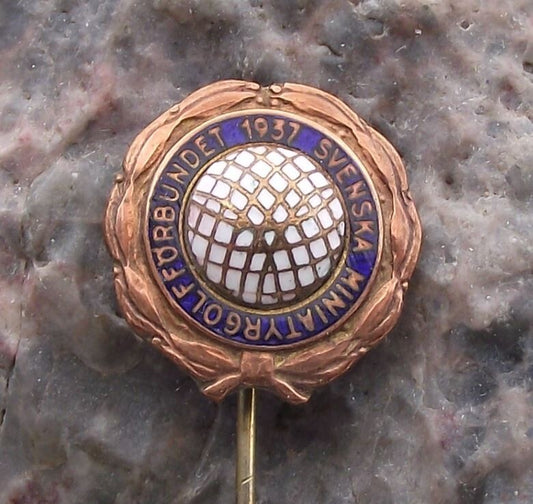 1937 Rare Swedish Miniature Golf Association Sweden Members Pin Badge