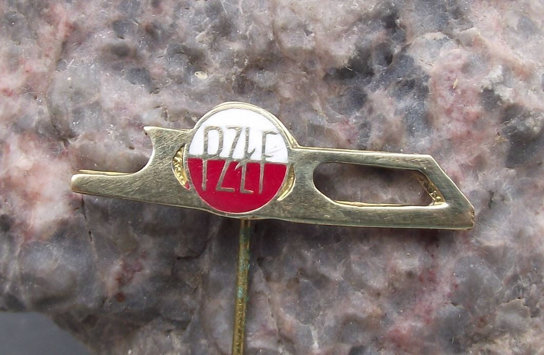 Vintage Figure Skating Association of Poland National Flag Skate Pin Badge - Badgecrazy