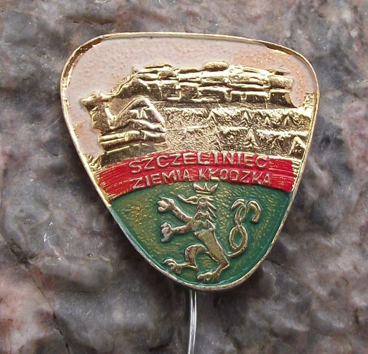 Antique Szczeliniec Ziemia Klodzka Poland Tourist Souvenier Shield Pin Badge - Badgecrazy