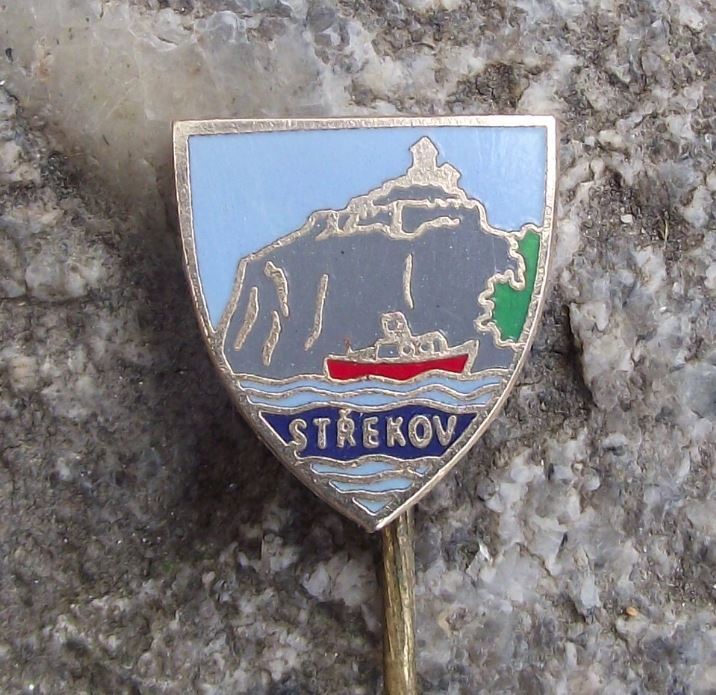 Antique Strekov Schreckenstein Castle River Elbe Usti nad Labem Pin Badge - Badgecrazy
