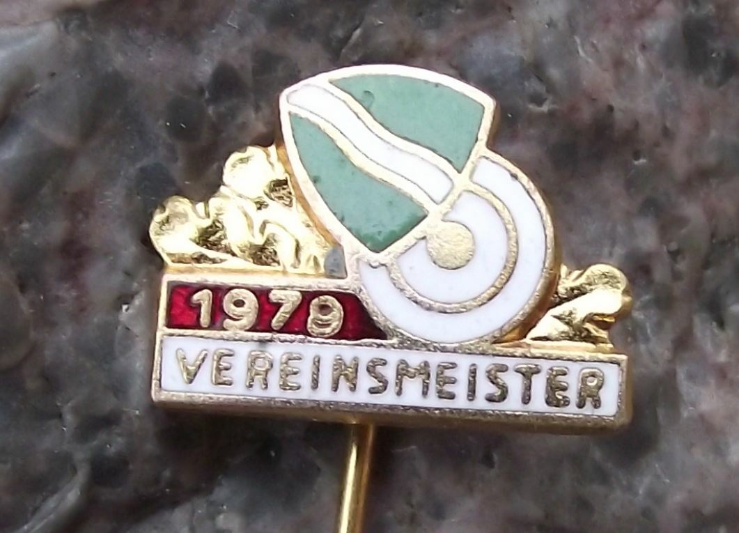 1979 Rheinland Shooting German Defence Association Club Champion Pin Badge - Badgecrazy