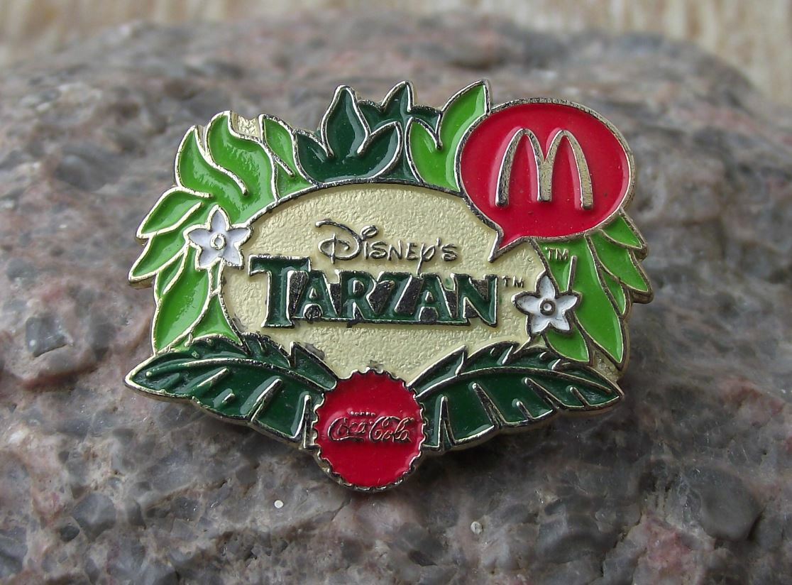 Vintage McDonalds Coca Cola Disney Tarzan Movie Film Fast Food Pin Badge - Badgecrazy