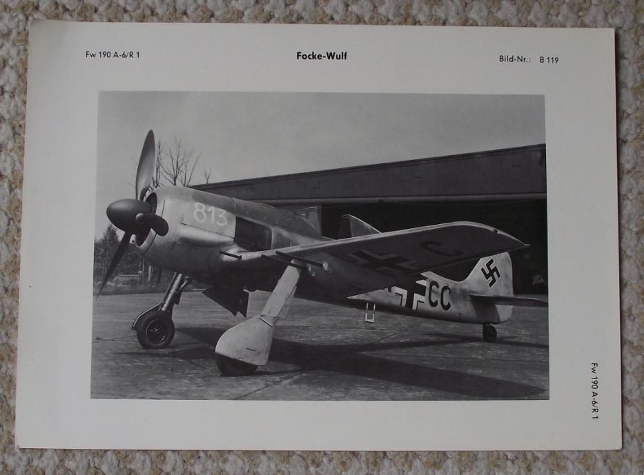 1974 Focke Wulf Fw 190 A-6 Luftwaffe WWII Fighter Aircraft Photographic Plate - Badgecrazy