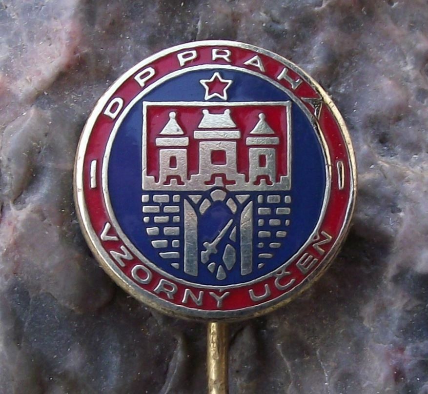 Vintage Prague Public Transport Company Excellent Trainer Award Pin Badge - Badgecrazy