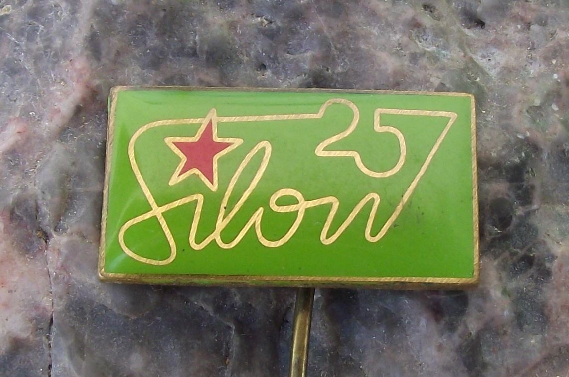 Antique Silon Czech Nylon Tackle Line Fishing Fish 25th Anniversary Pin Badge - Badgecrazy
