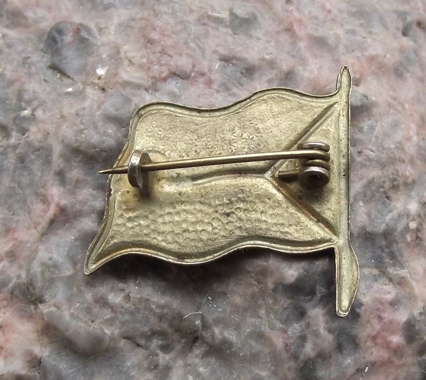 Antique Czech Czechoslovakian National Waving Flag Czechoslovakia Pin Badge - Badgecrazy