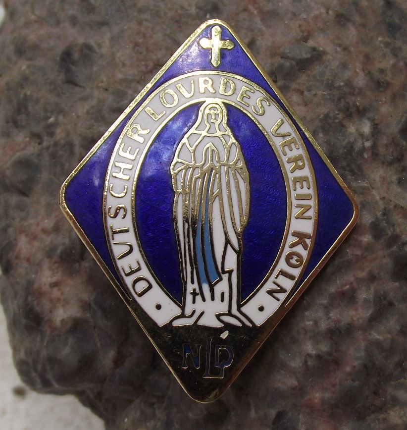 German Lourdes Association of Cologne Germany Christian Pilgrimage Pin Badge - Badgecrazy