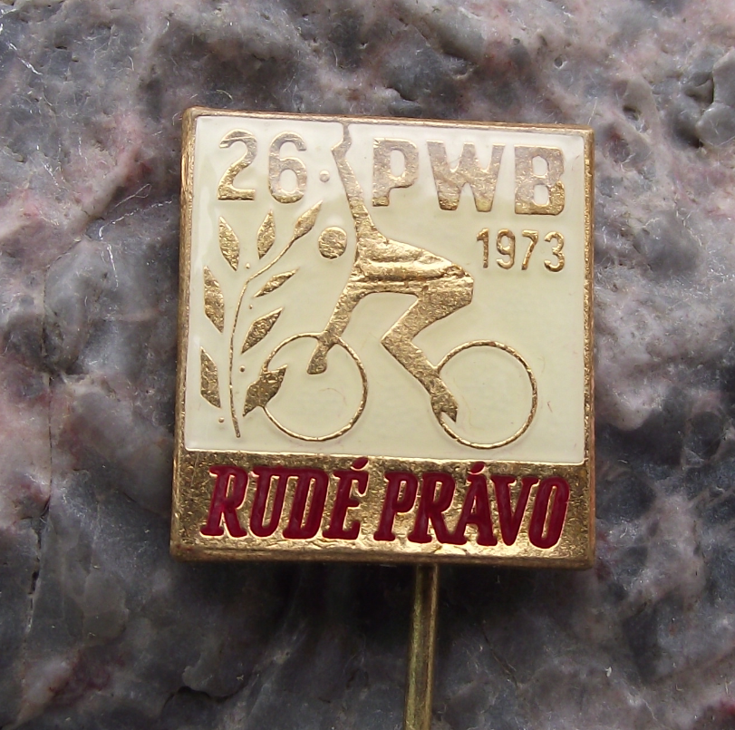 1973 WBP International Bicycle Peace Bike Race Rude Pravo Cycle PBW Pin Badge - Badgecrazy