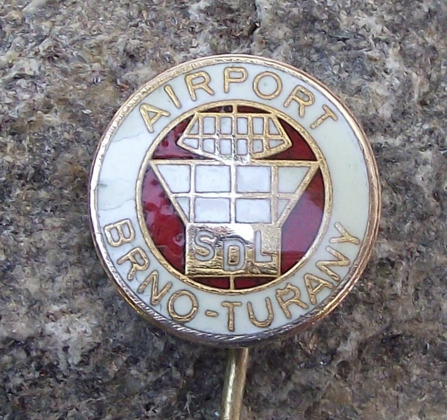 Vintage Brno Turany Airport Czech Air Traffic Control Tower SDL ATC Pin Badge - Badgecrazy