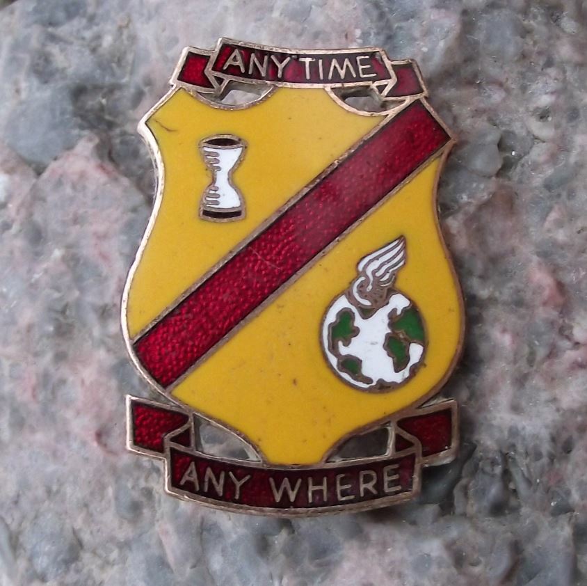 Vintage US Army 9th Aviation Battalion Anytime Anywhere DUI Clutchback Pin Badge - Badgecrazy