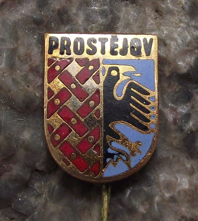 Prostejov Moravia Black Eagle Heraldic Crest Tourist Travel Souvenier Pin Badge - Badgecrazy