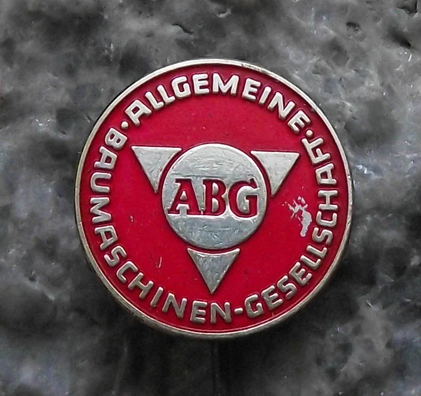 Vintage East Germany ABG Allgemeine Baumaschinen GmbH German Logo Pin Badge - Badgecrazy