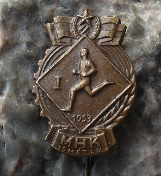 1953 MHK Sports Association Hungary Runner First Place Communist Pin Badge