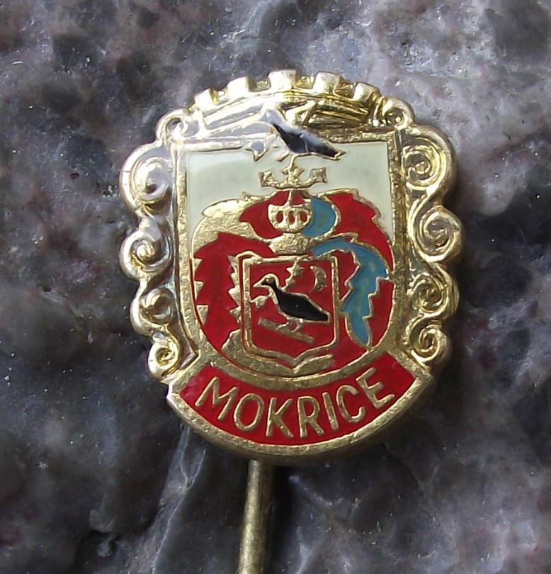 Antique Mokrice Czechoslovakia Dead Crow Coat of Arms Heraldic Crest Pin Badge - Badgecrazy