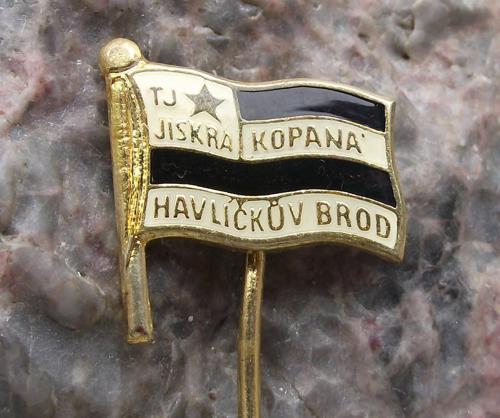 Vintage FC TJ Jiskra Slovan Havlickuv Brod Czech Football Club Fan Pin Badge - Badgecrazy
