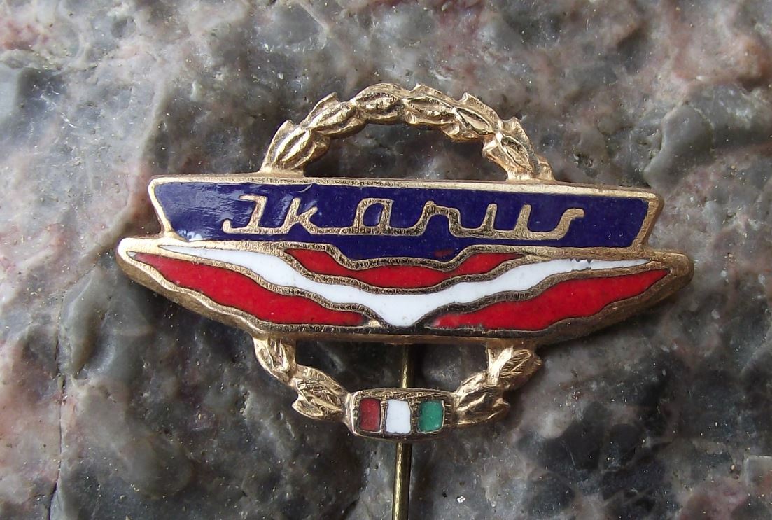 Antique Ikarus Bus & Coach Automobile Car Company Hungary Winged Logo Pin Badge - Badgecrazy
