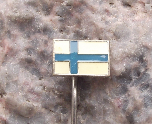 Vintage Finland Suomi Scandinavian Blue Cross Finnish Flag Pin Badge - Badgecrazy