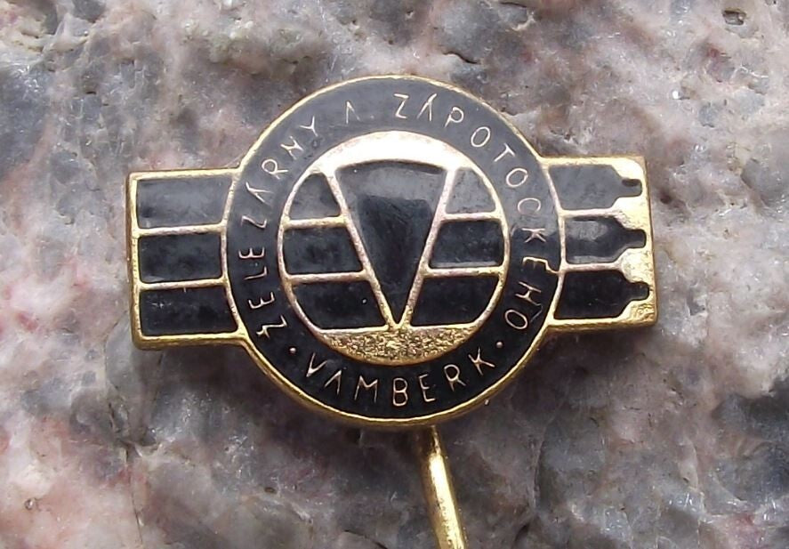 Vintage Czech Railways Vamberk Antonin Zapotocky Locomotive Train Pin Badge - Badgecrazy