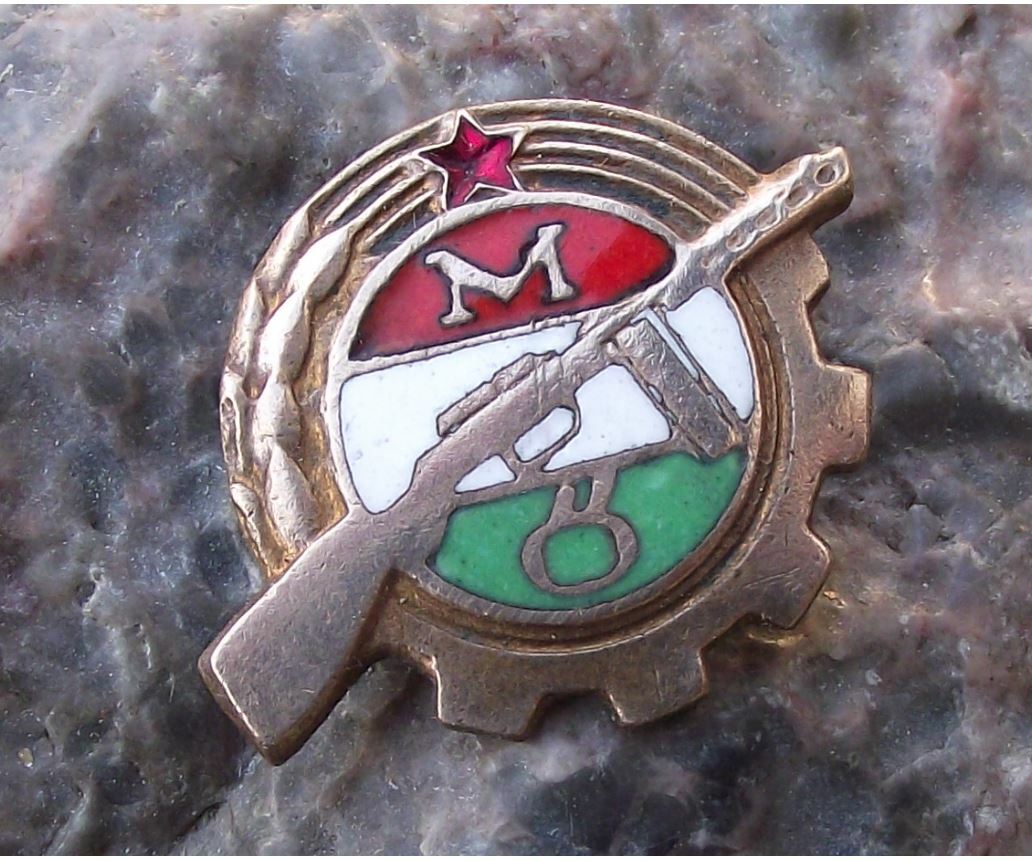 Antique Munkasorseg Hungary Paramilitary Machine Gun Emblem Members Pin Badge - Badgecrazy