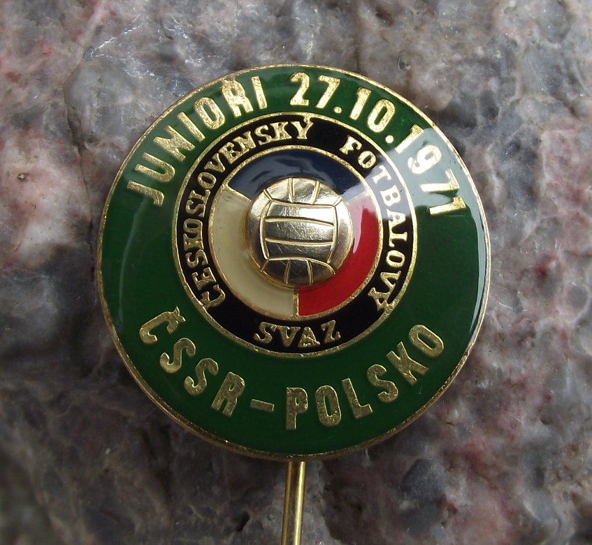 1971 Czechoslovakia Poland Junior Tournament Football Soccer Tie Pin Badge - Badgecrazy
