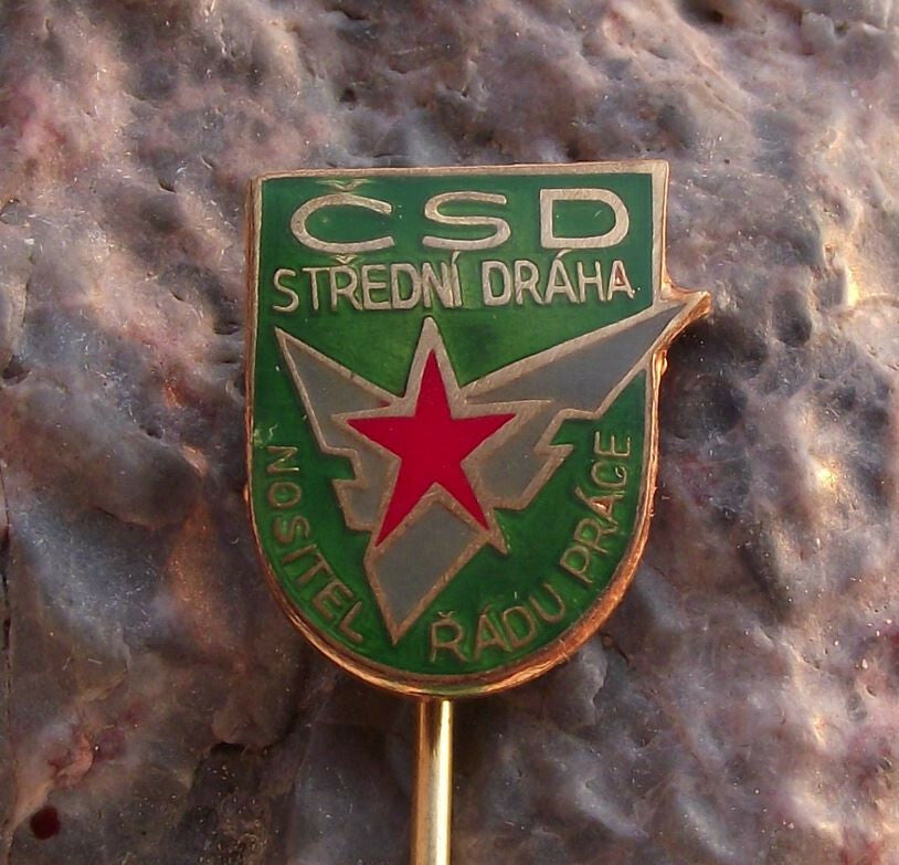 Czechoslovakia Railway CSD Central Region Rail Good Worker Award Pin Badge - Badgecrazy