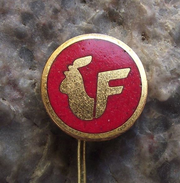 Antique Chicken Rooster Crowing Cockerel Farm Motif Logo Advertising Pin Badge - Badgecrazy